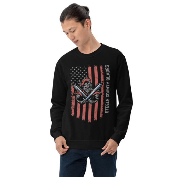 Blades - USA Flag Unisex Crew Neck - Image 2