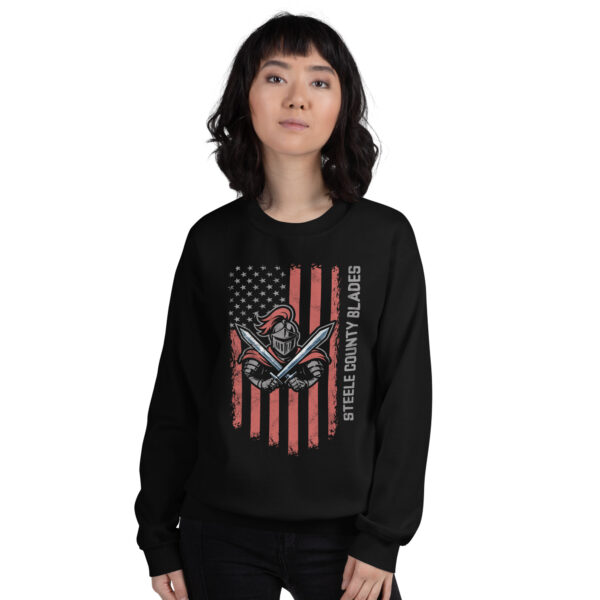 Blades - USA Flag Unisex Crew Neck - Image 3