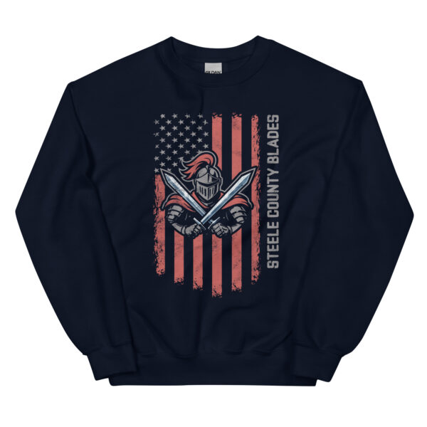 Blades - USA Flag Unisex Crew Neck - Image 4